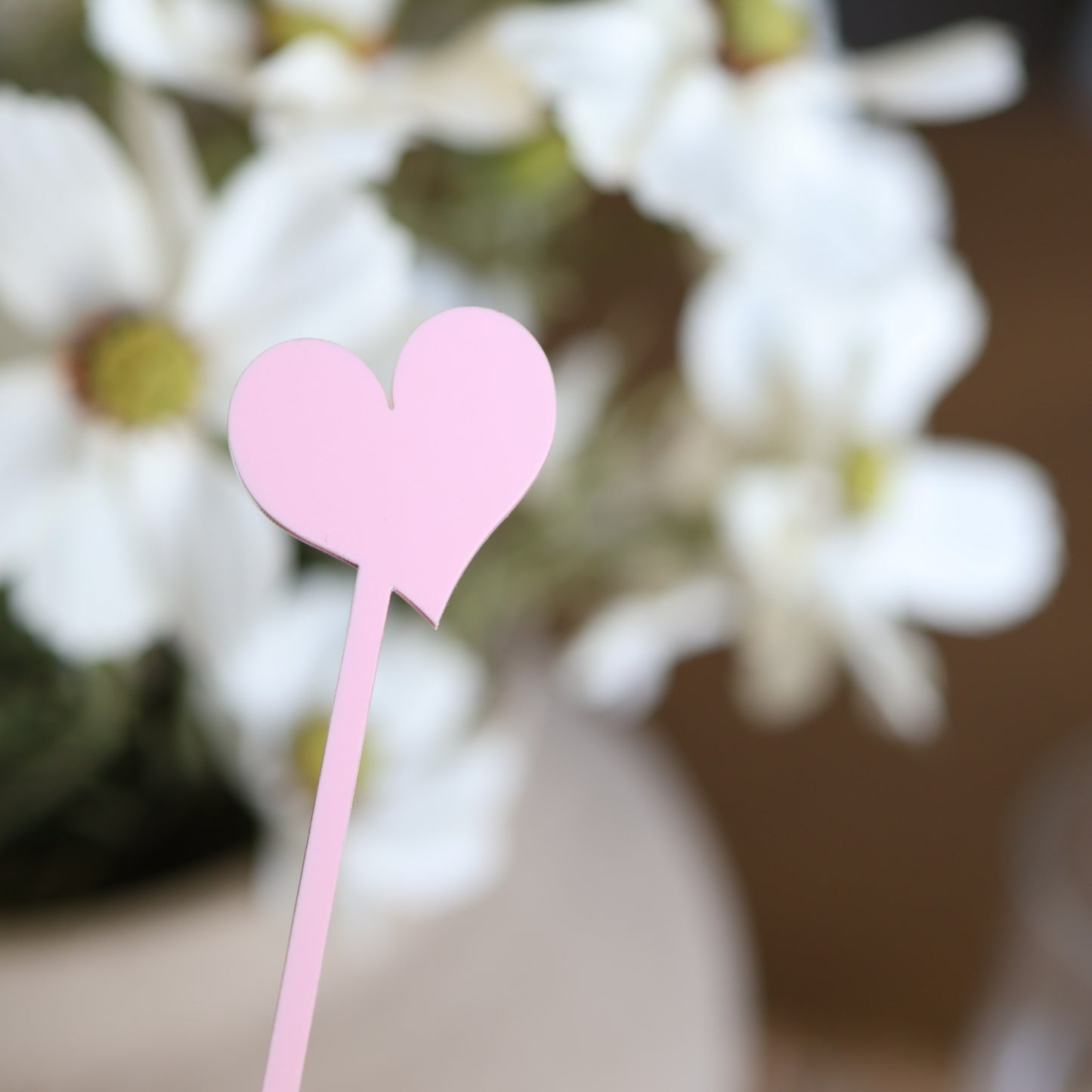 Acrylic Heart Stir Sticks | Reusable Drink Stirrers | 6 Count