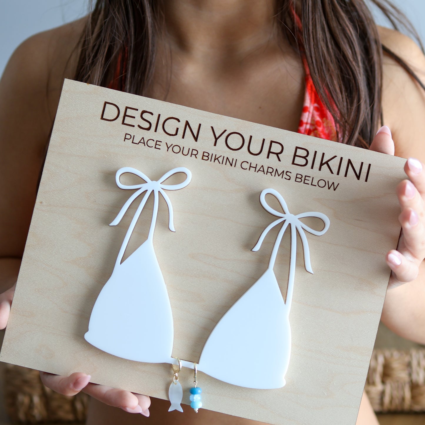 Bikini Charm Display Board | Boutique Jewelry Display | Interactive Retail Display