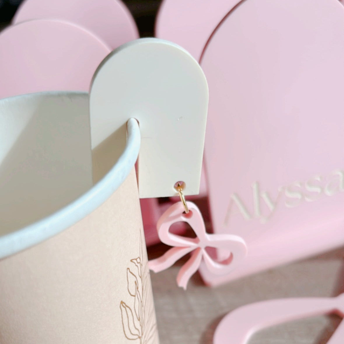 Acrylic Arch Bow Drink Markers | Reusable Drink Charms | 6 Count