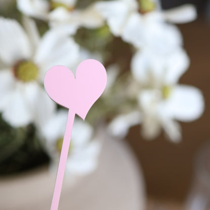Acrylic Heart Stir Sticks | Reusable Drink Stirrers | 6 Count