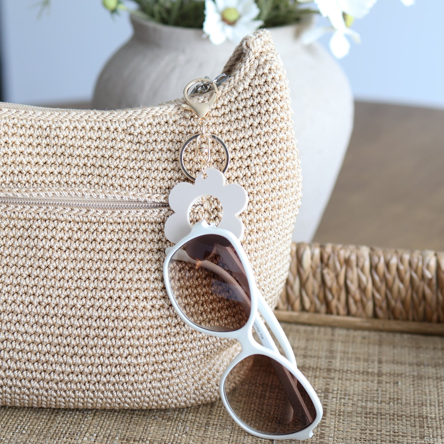 Acrylic Sunglasses Holder Keychain | Travel Glasses Holder | Bag Charm | Purse Accessory | Gift for Her