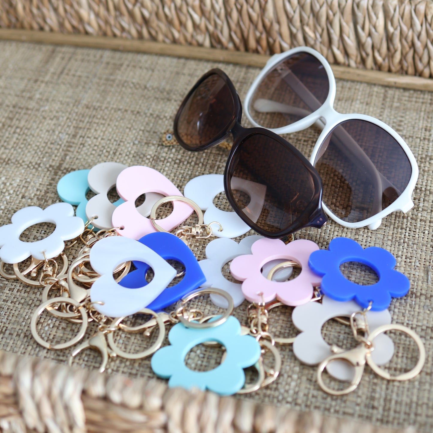 Acrylic Sunglasses Holder Keychain | Travel Glasses Holder | Bag Charm | Purse Accessory | Gift for Her