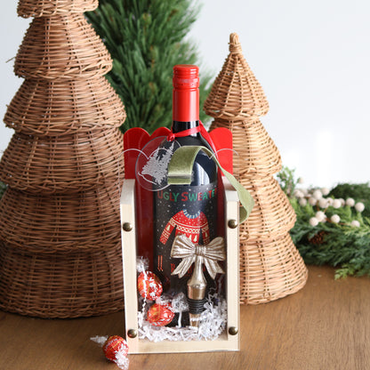 Wood & Acrylic Holiday Gift Carriers | Personalized Gift Packaging | 1 Count