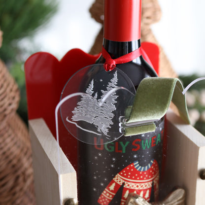 Wood & Acrylic Holiday Gift Carriers | Personalized Gift Packaging | 1 Count