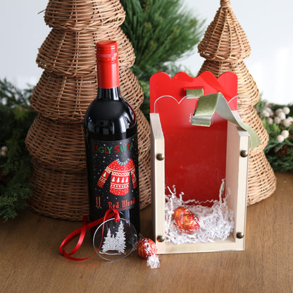 Wood & Acrylic Holiday Gift Carriers | Personalized Gift Packaging | 1 Count