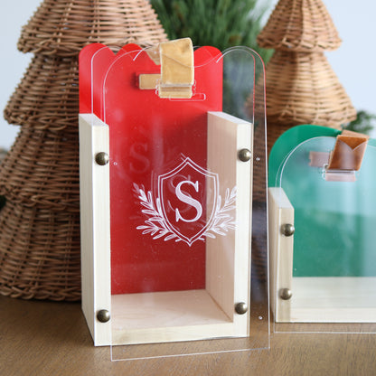 Wood & Acrylic Holiday Gift Carriers | Personalized Gift Packaging | 1 Count
